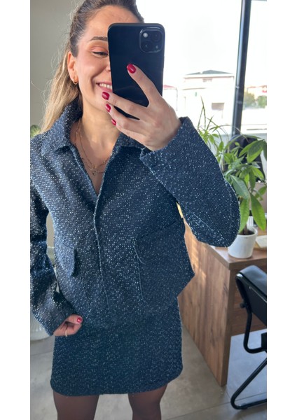 Denim Ceket/etek Takım