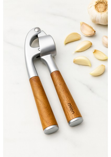 Akasya Saplı Paslanmaz Çelik Sarımsak Ezeceği