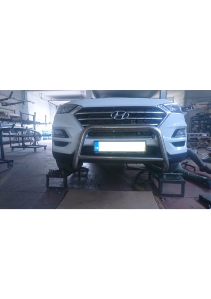 Hyundaı Tucson 2016-2021 Uyumlu - Ön Koruma - Bull Bar - Kartersiz - Alt Borulu - 60 - Barred C fırsatları