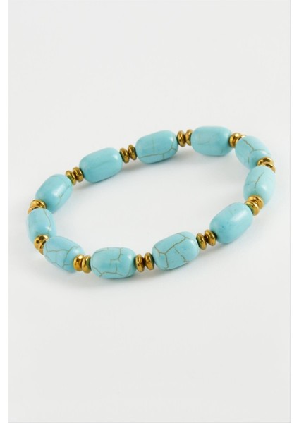Silindir Turkuaz Doğaltaş Bileklik fiyatları