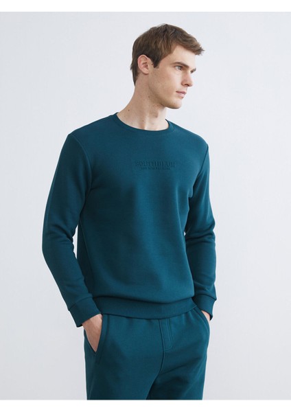 Lcw Yeni Yeni Sezon Bisiklet Yaka Baskılı Erkek Kalın Sweatshirt