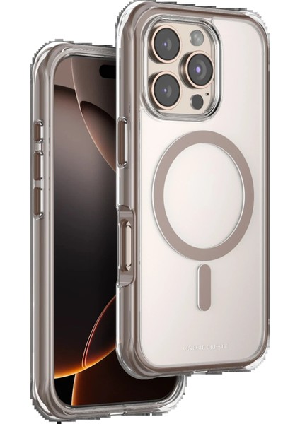 MYT09 Apple iPhone 16 Pro Max Hulk Magsafe Kapak - Çöl Titanyum