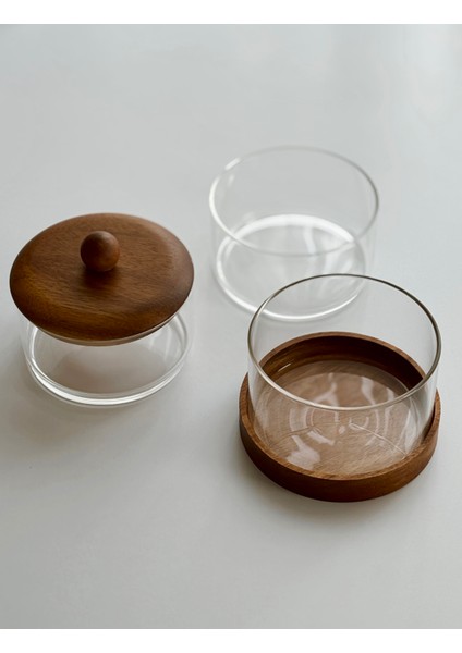 3 Katlı Cam Şekerlik % Saklama Kabı