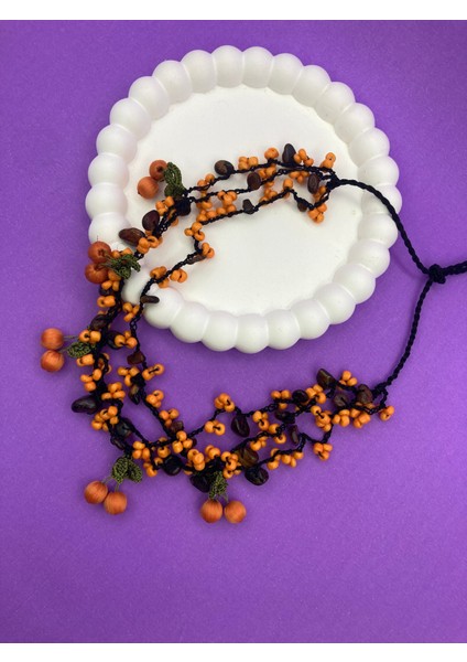 Kiraz Oyası Cam Boncuklu Doğal Taşlı Boncuk Kolye fiyatları