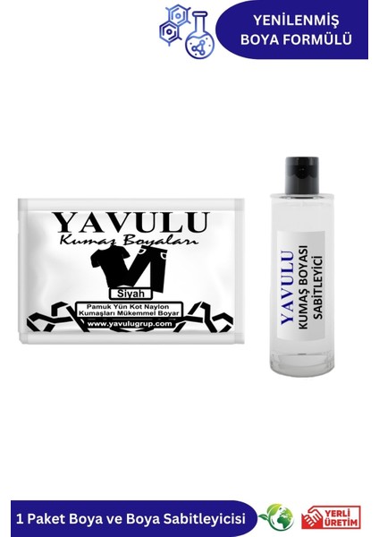 Siyah Kumaş Boyası / Tekstil Boyası / Giysi Boyası / Toz Kumaş Boyası 1AD.