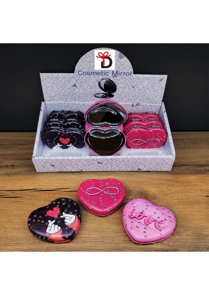 Kalpli Love Tasarımlı Cep Aynası