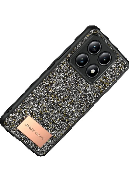 MYT09 Xiaomi Mi 14T Pro Bright Simli Kapak - Gümüş modelleri