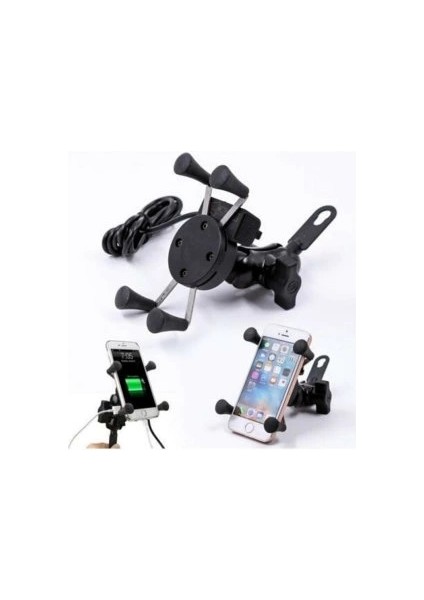 USB Şarjlı Ayna Bağlantılı Motosiklet Telefon Tutucu Motor Tutacağı modelleri