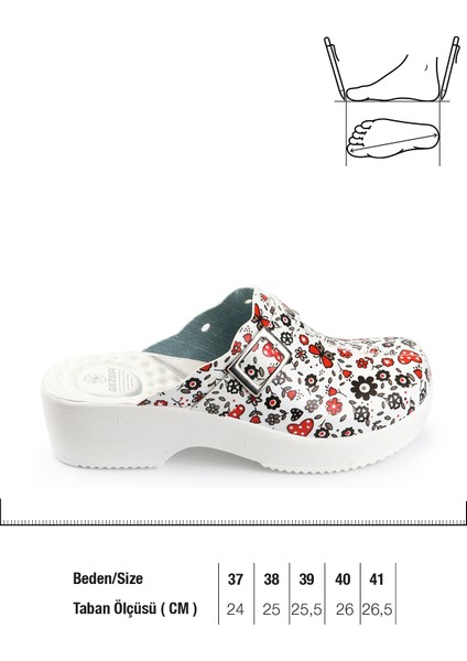 Yazlık Çiçek Kalp Desenli Comfort Sabo Kadın Terlik fiyatları