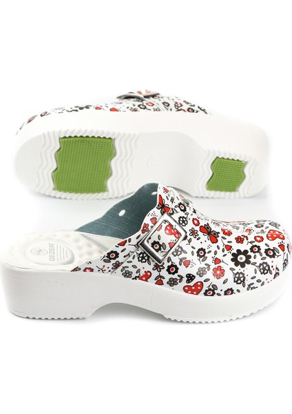 Yazlık Çiçek Kalp Desenli Comfort Sabo Kadın Terlik fırsatları