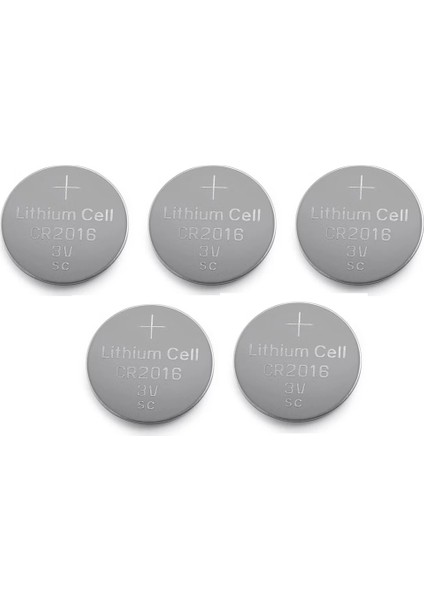 Yuma CR2016 Süper Lityum 3V 5’li Kart Düğme Pil