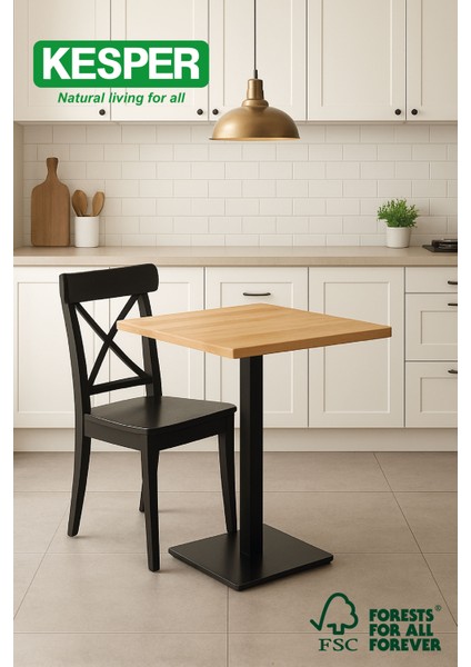 Masif Ahşap Kare Mutfak/balkon Masası 60X60