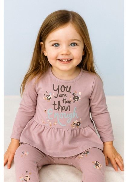 Kız Çocuk Desenli Ikili Takım