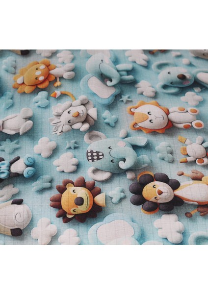 %100 Pamuk 3D Dijital Baskı Sevimli Hayvan Desenli Müslin Kumaş 100*180 cm Metrelik Müslin Kumaş fırsatları