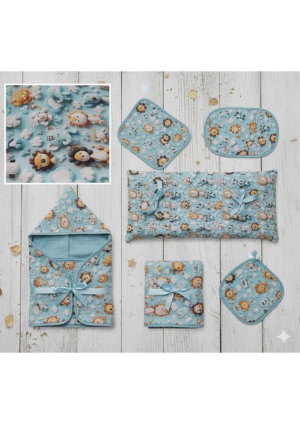 %100 Pamuk 3D Dijital Baskı Sevimli Hayvan Desenli Müslin Kumaş 100*180 cm Metrelik Müslin Kumaş