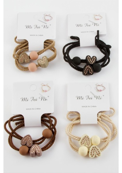 Kalp Taşlı Lastikli Toka 2 Adet fiyatları