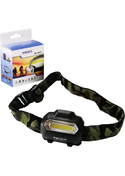 PC-1917 Cob 3xaaa Pilli LED Kafa Feneri