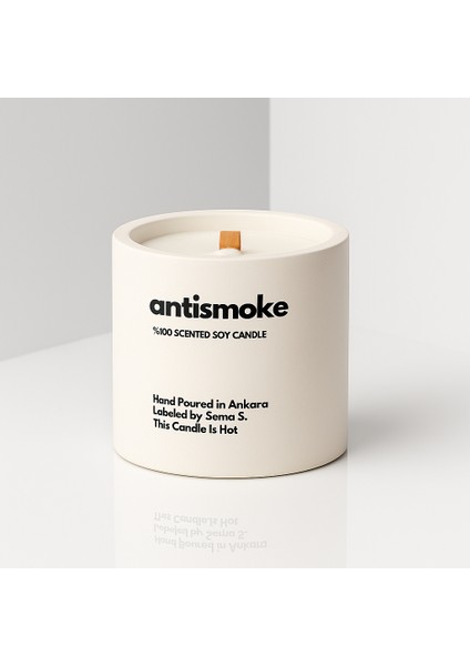 : Antismoke : Modern Beyaz Beton Mum (Lavanta, Manolya, Beyaz Lale)