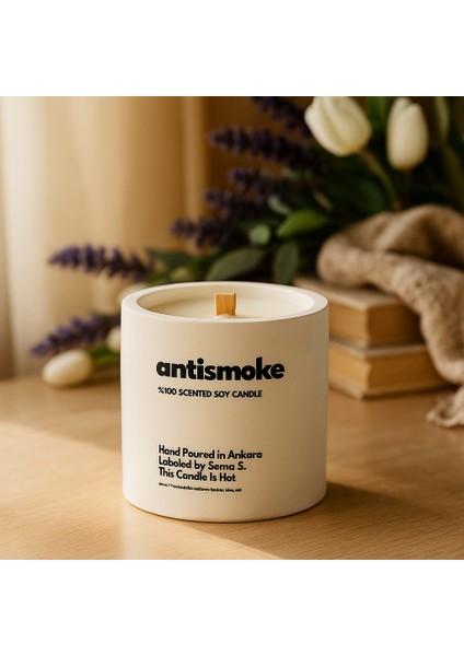 : Antismoke : Modern Beyaz Beton Mum (Lavanta, Manolya, Beyaz Lale) fiyatları