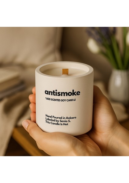 : Antismoke : Modern Beyaz Beton Mum (Lavanta, Manolya, Beyaz Lale) modelleri