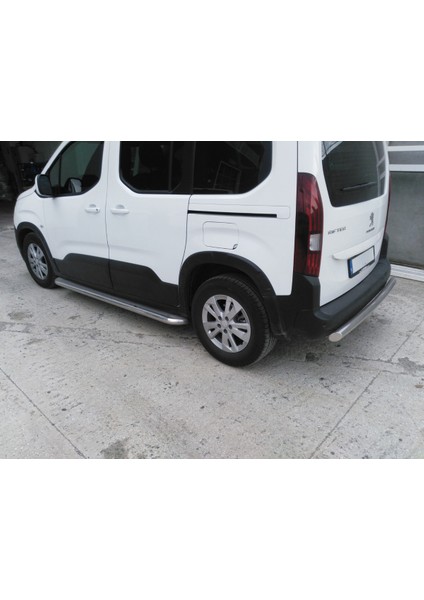 Opel Combo 2019+ Krom Saclı Yan Basamak + Çiftli Bıyık + Arka Koruma | 3 Lü Set