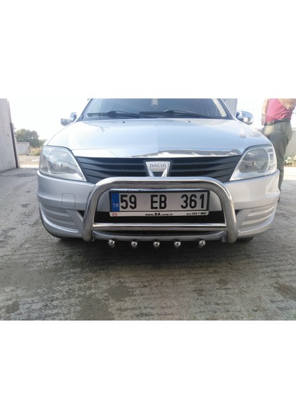 Dacia Logan Mcv 2008-2012 - Ön Koruma Bull Bar - Ara Borulu Karter Korumalı- Bream A