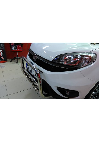 Doblo 2015-2022 Ön Koruma Bull Bar - Karterli Ara Borulu 60 - Bream A