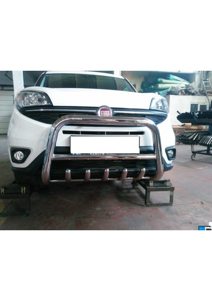 Doblo 2015-2022 Ön Koruma Bull Bar - Karterli Ara Borulu 60 - Bream A modelleri