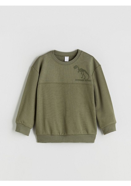 Lcw Yeni Bisiklet Yaka Dinozor Baskılı Erkek Çocuk Sweatshirt