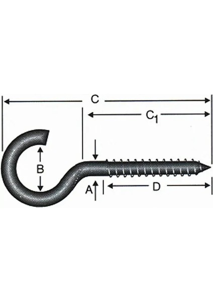 Açık Piton, Kanca, Çengel 20X80 - 144 Adet fiyatları