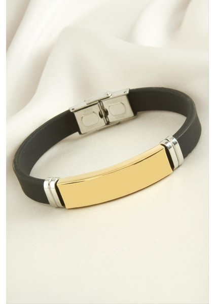 Isim Yazılabilir Silikon Çelik Bileklik