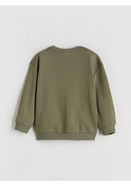 Lcw Yeni Bisiklet Yaka Dinozor Baskılı Erkek Çocuk Sweatshirt modelleri