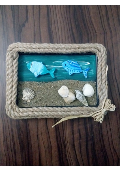 Dekoratif Çerçeve Deniz Balık Yılbaşı Hediyelik Duvar Süsü Obje Pano fırsatları