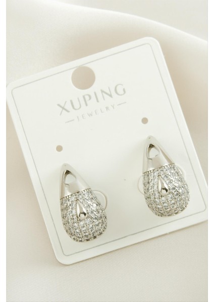 Xuping Su Damlası Zirkon Taşlı Lüks Çelik Küpe fiyatları