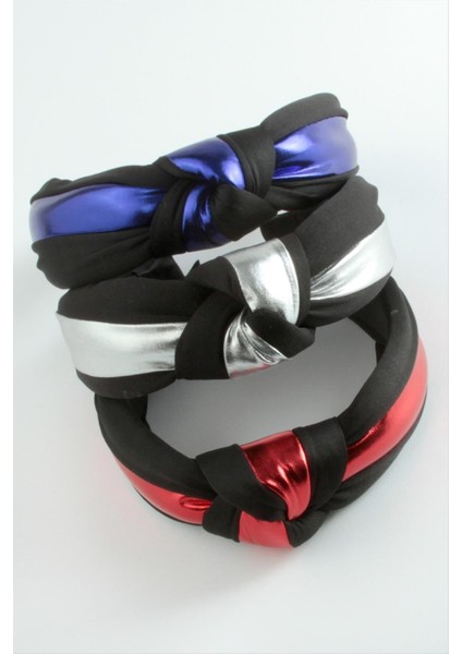 Siyah Deri Düğümlü Taç