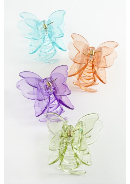 Çift Kanatlı Şeffaf Renkli Mandal Toka 8 cm modelleri