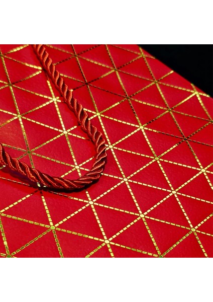 Büyük Boy Kırmızı Gold Desenli Hediye Çantası fiyatları