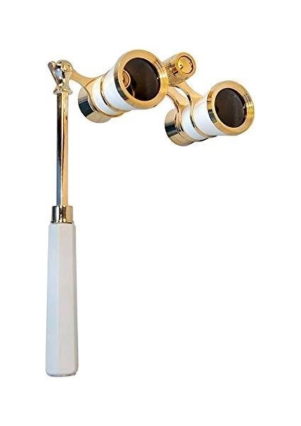 Nefis Işlemeli, Tiyatro / Opera Dürbünü 3X25 Prinç Metal Kaplamalı Retro Beyaz fiyatları