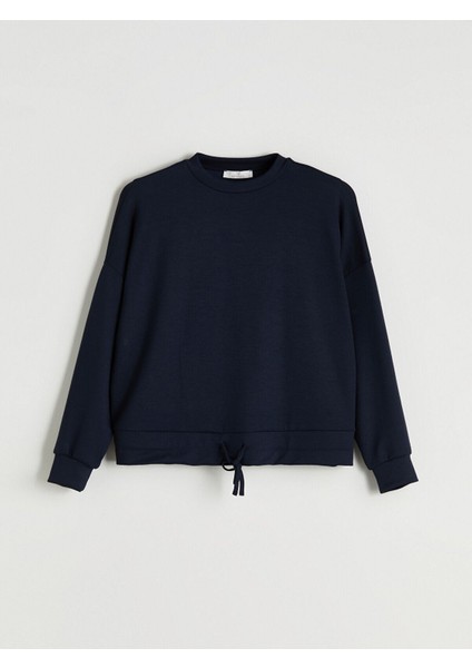 Lcw Yeni Cey Yeni Sezon Bisiklet Yaka Büzgülü Kadın Sweatshirt