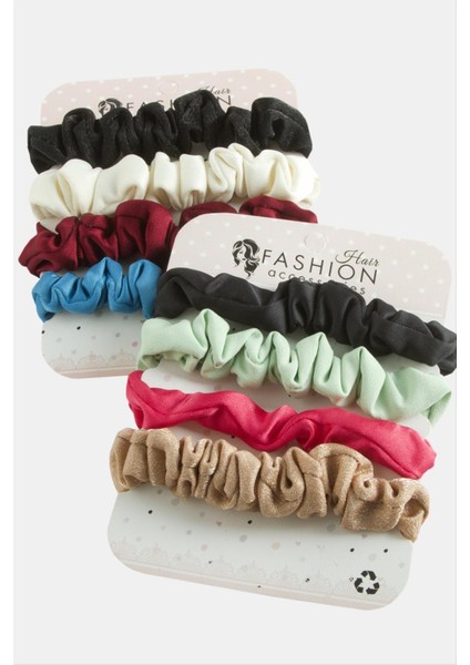 Saten Parmak Boy Simli Lastikli Toka 4 Adet