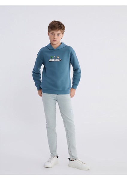 Lcw Yeni Lcw Kidsmavi Kapüşonlu Minecraft Baskılı Erkek Çocuk Sweatshirt fiyatları