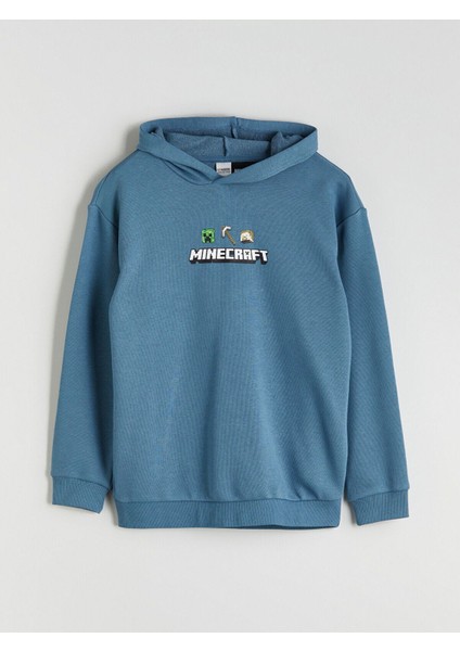Lcw Yeni Lcw Kidsmavi Kapüşonlu Minecraft Baskılı Erkek Çocuk Sweatshirt fırsatları