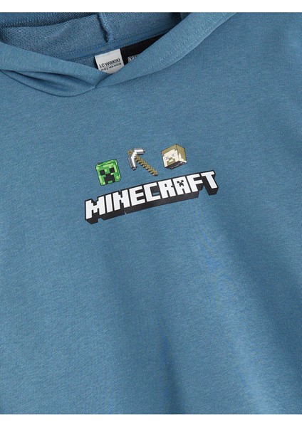 Lcw Yeni Lcw Kidsmavi Kapüşonlu Minecraft Baskılı Erkek Çocuk Sweatshirt indirimleri