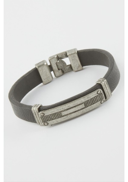 Dikdörtgen Suni Deri Bileklik