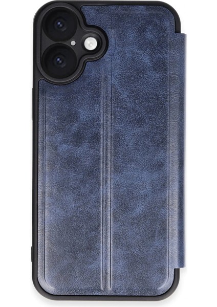 MYT09 iPhone 16 Plus Kılıf Flip Cover - Lacivert