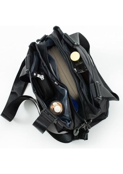 Sanmorris 5 Gözlü Desenli Paraşüt Kumaş Ayarlanabilir Çapraz Askılı El ve Omuz Çantası