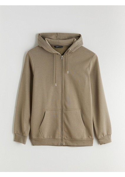 Lcw Yeni Yeni Sezon Kapüşonlu Uzun Kollu Erkek Fermuarlı Sweatshirt