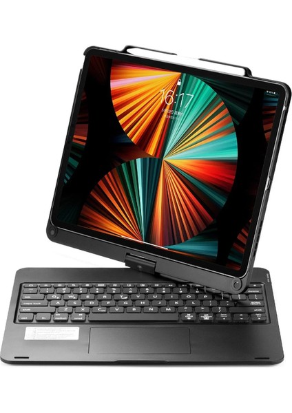 MYT09 iPad Pro 12.9 (2021) Kılıf Magic Dönen Klavyeli Tablet Kılıf - Siyah fırsatları