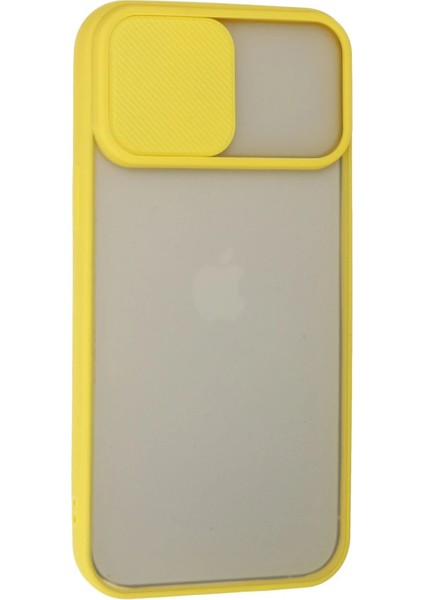 MYT09 iPhone 13 Pro Max Kılıf Palm Buzlu Kamera Sürgülü Silikon - Sarı fiyatları