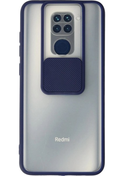 MYT09 Xiaomi Redmi Note 9 Kılıf Palm Buzlu Kamera Sürgülü Silikon - Lacivert